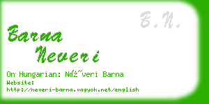 barna neveri business card